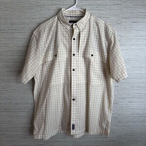 Patagonia Men's Cream Checkered Button Down Shirt